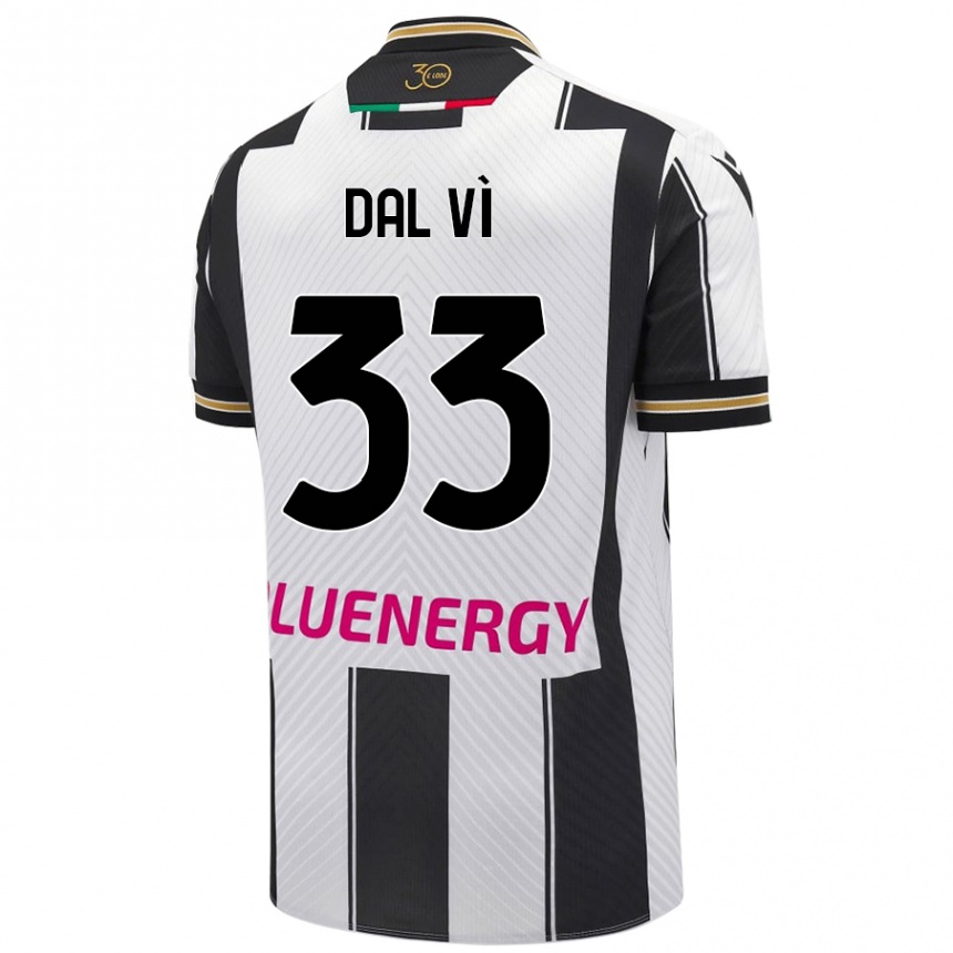 Kids Football Matteo Dal Vì #33 White Black Home Jersey 2024/25 T-Shirt Uk