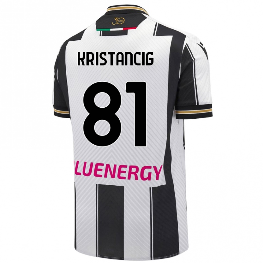 Kids Football Luca Kristancig #81 White Black Home Jersey 2024/25 T-Shirt Uk