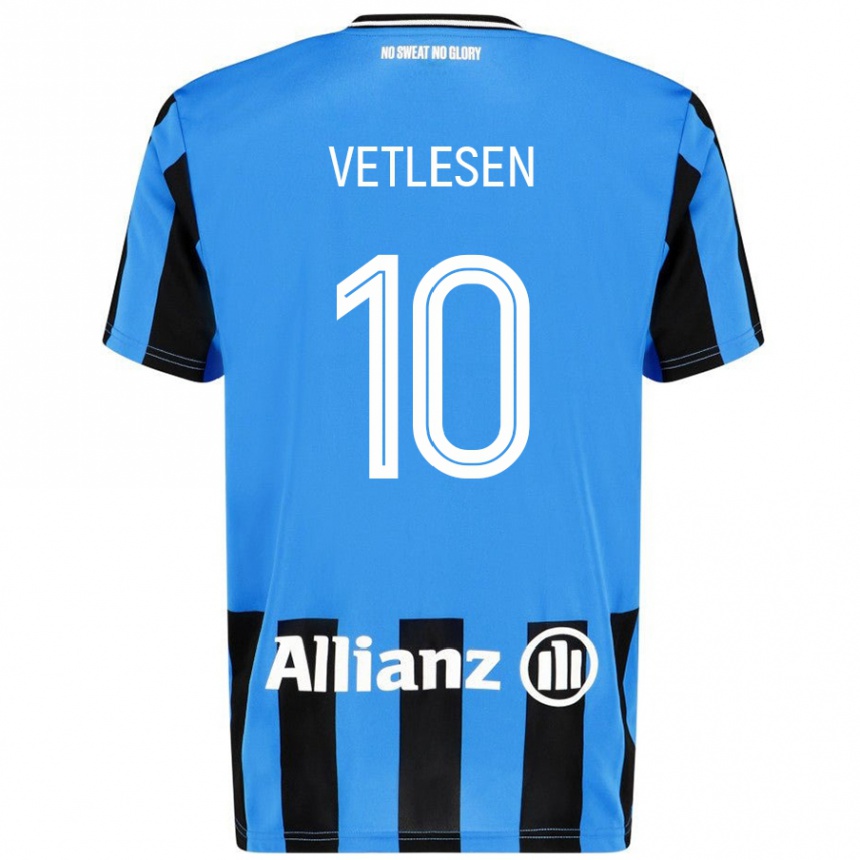 Kids Football Hugo Vetlesen #10 Sky Blue Black Home Jersey 2024/25 T-Shirt Uk