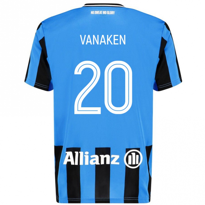 Kids Football Hans Vanaken #20 Sky Blue Black Home Jersey 2024/25 T-Shirt Uk