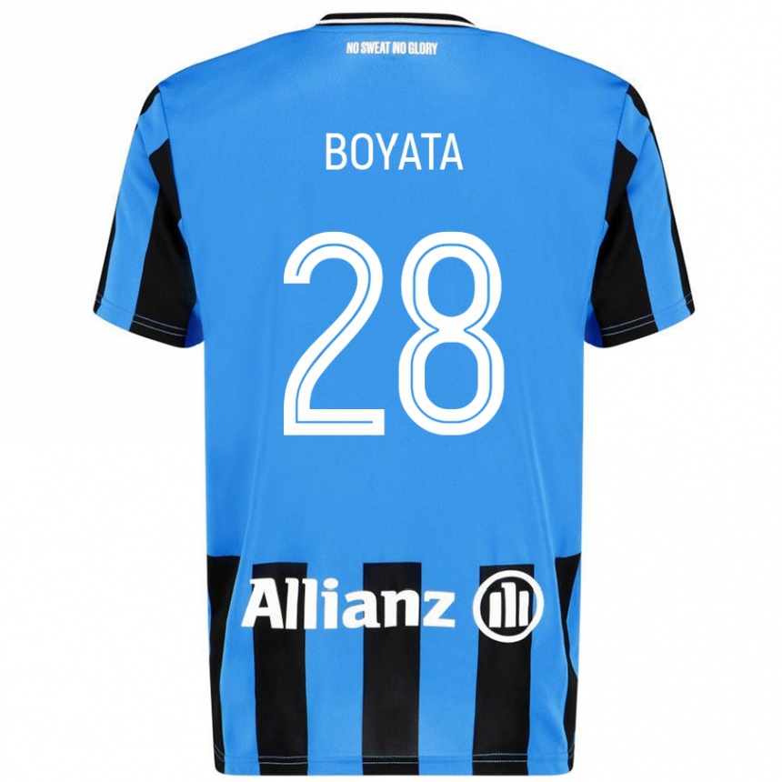 Kids Football Dedryck Boyata #28 Sky Blue Black Home Jersey 2024/25 T-Shirt Uk