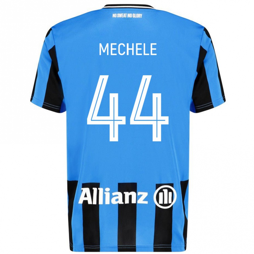 Kids Football Brandon Mechele #44 Sky Blue Black Home Jersey 2024/25 T-Shirt Uk