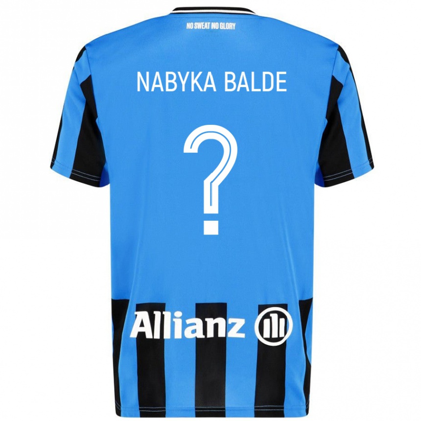 Kids Football Mamadou Nabyka Balde #0 Sky Blue Black Home Jersey 2024/25 T-Shirt Uk