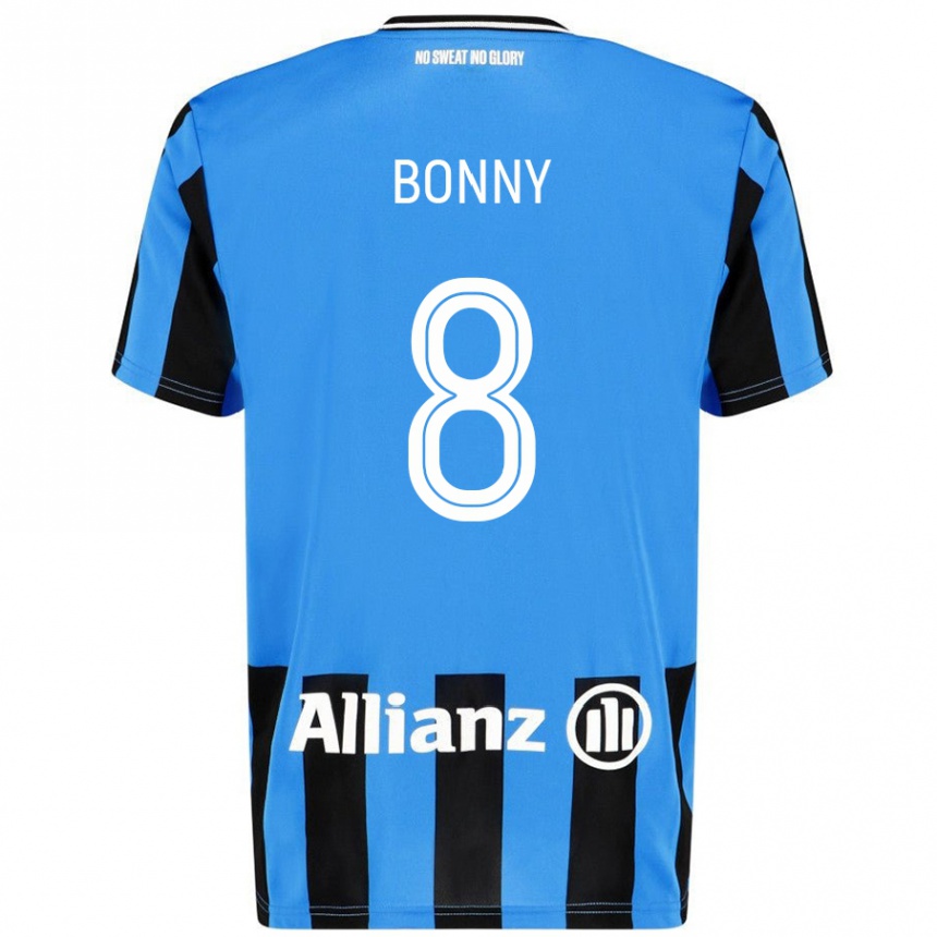 Kids Football Chionne Bonny #8 Sky Blue Black Home Jersey 2024/25 T-Shirt Uk