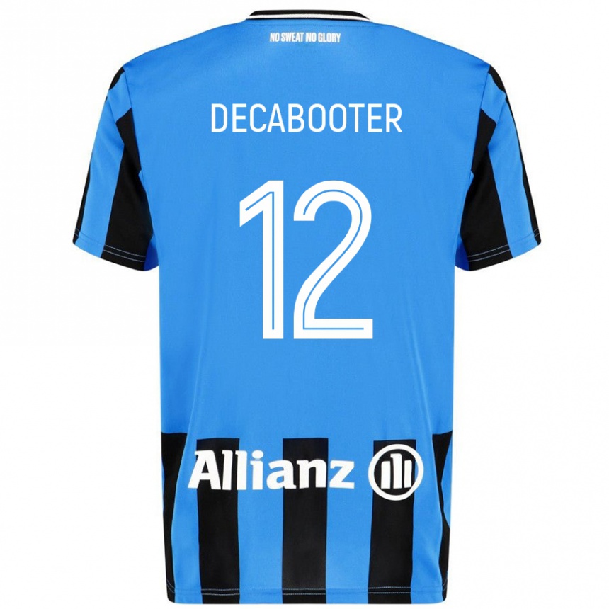 Kids Football Marith Decabooter #12 Sky Blue Black Home Jersey 2024/25 T-Shirt Uk