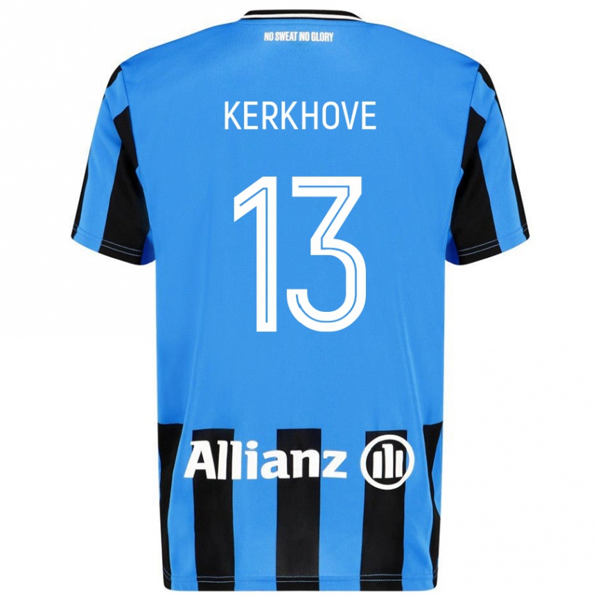 Kids Football Angel Kerkhove #13 Sky Blue Black Home Jersey 2024/25 T-Shirt Uk