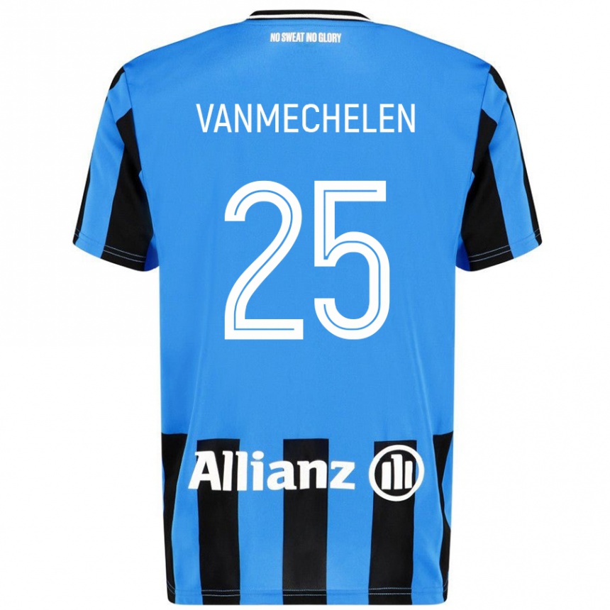 Kids Football Davinia Vanmechelen #25 Sky Blue Black Home Jersey 2024/25 T-Shirt Uk