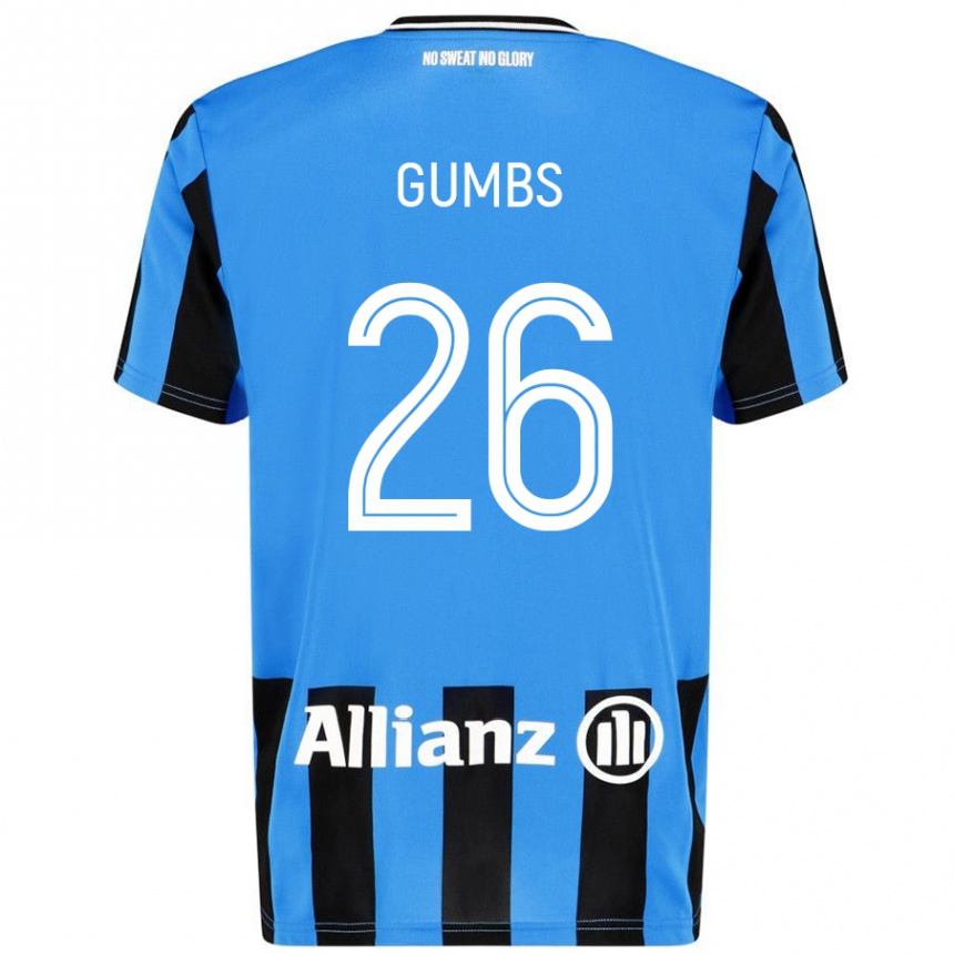 Kids Football Aisse Gumbs #26 Sky Blue Black Home Jersey 2024/25 T-Shirt Uk