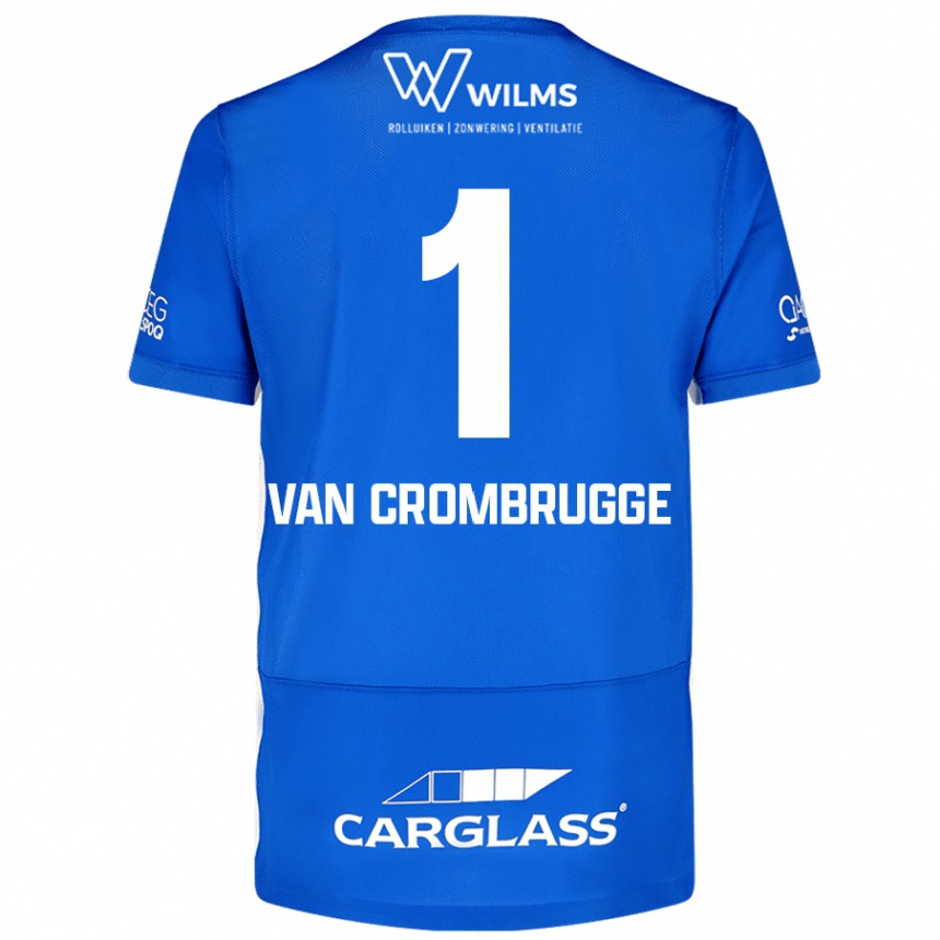 Kids Football Hendrik Van Crombrugge #1 Blue Home Jersey 2024/25 T-Shirt Uk