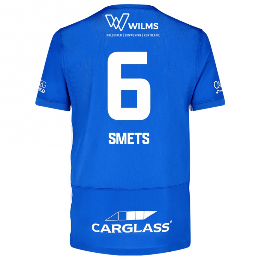 Kids Football Matte Smets #6 Blue Home Jersey 2024/25 T-Shirt Uk