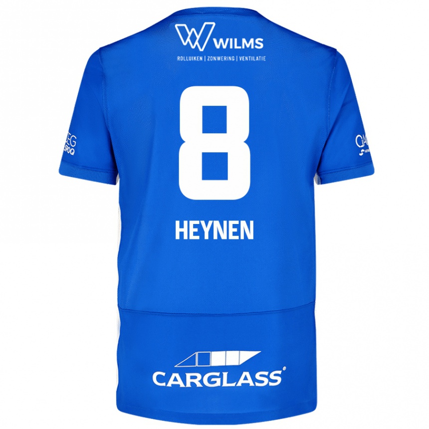 Kids Football Bryan Heynen #8 Blue Home Jersey 2024/25 T-Shirt Uk