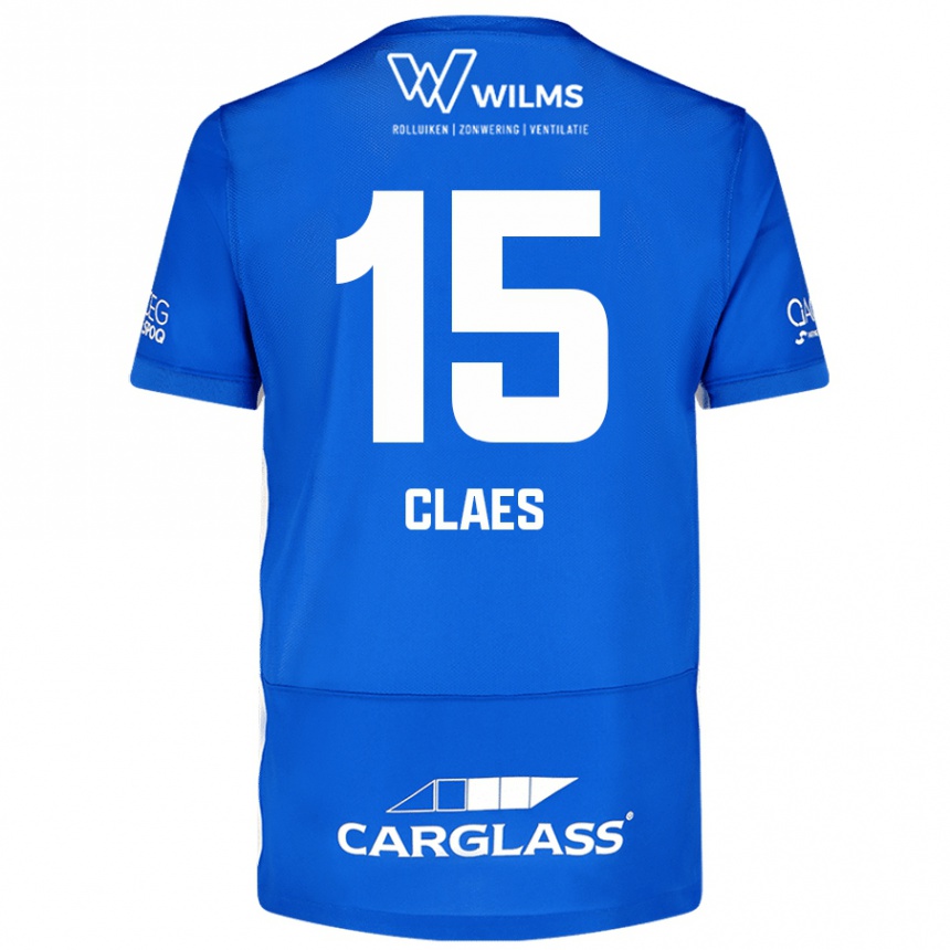 Kids Football Thomas Claes #15 Blue Home Jersey 2024/25 T-Shirt Uk