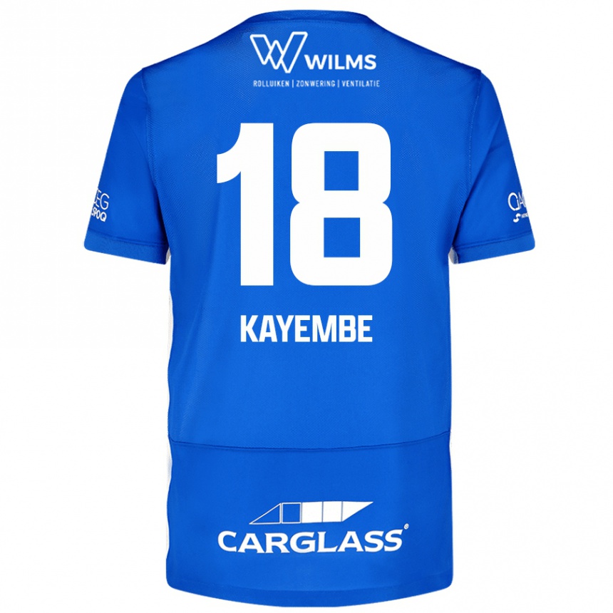 Kids Football Joris Kayembe #18 Blue Home Jersey 2024/25 T-Shirt Uk