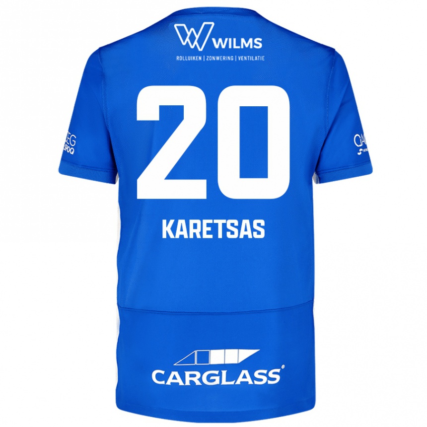 Kids Football Konstantinos Karetsas #20 Blue Home Jersey 2024/25 T-Shirt Uk