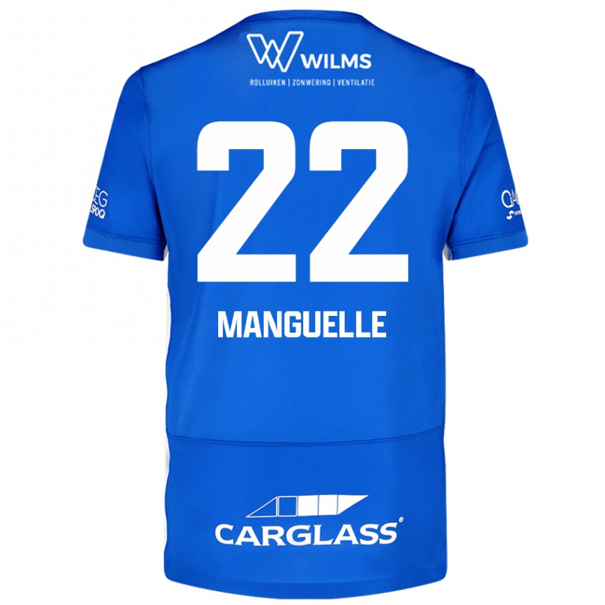 Kids Football Brad Manguelle #22 Blue Home Jersey 2024/25 T-Shirt Uk