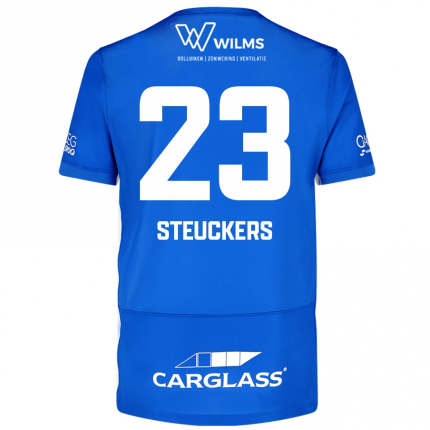 Kids Football Jarne Steuckers #23 Blue Home Jersey 2024/25 T-Shirt Uk