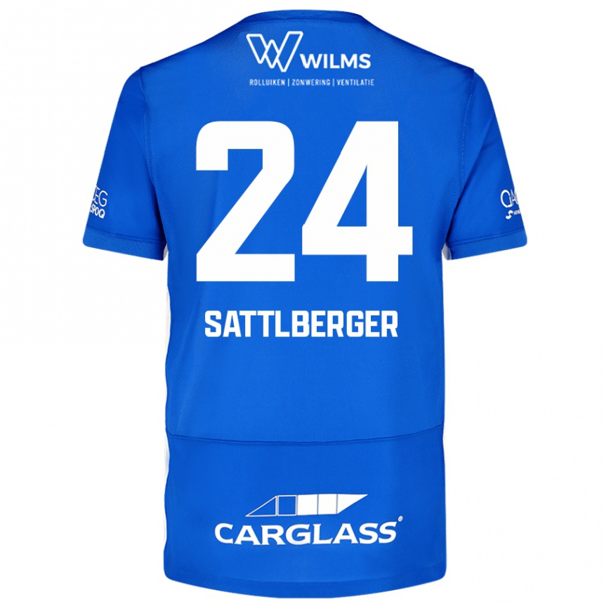 Kids Football Nikolas Sattlberger #24 Blue Home Jersey 2024/25 T-Shirt Uk