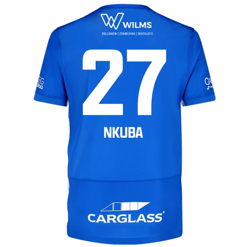 Kids Football Ken Nkuba #27 Blue Home Jersey 2024/25 T-Shirt Uk