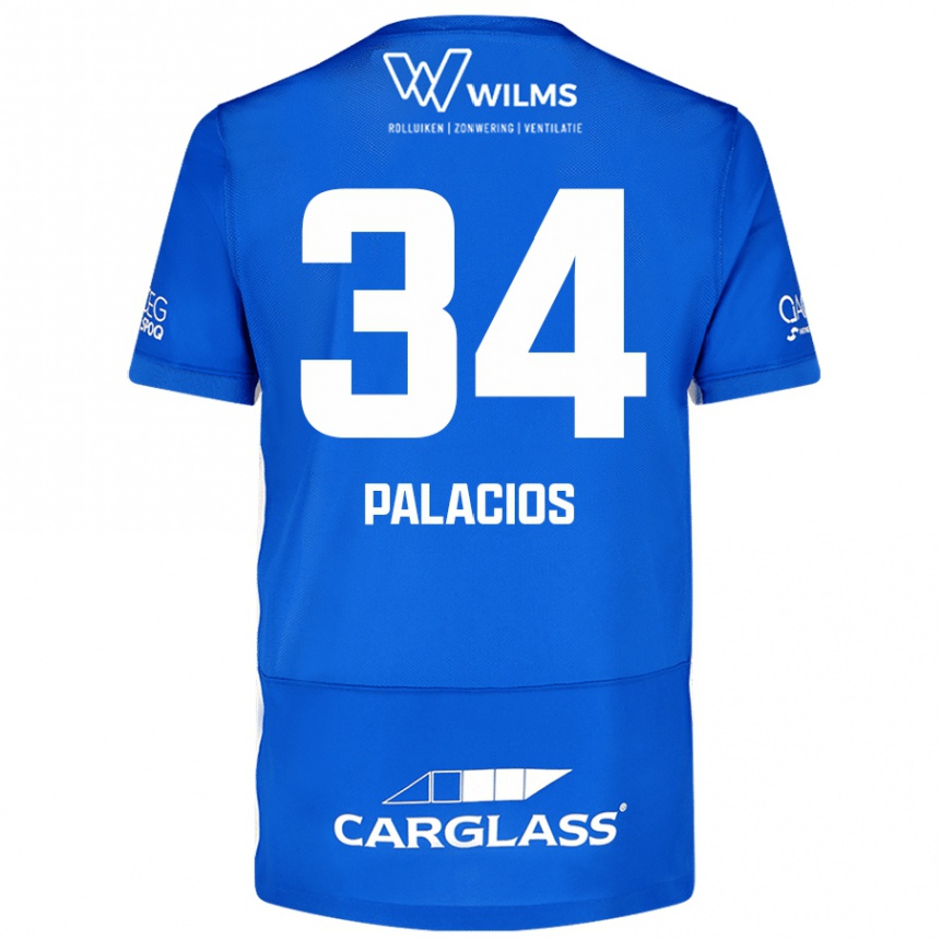 Kids Football Adrián Palacios #34 Blue Home Jersey 2024/25 T-Shirt Uk