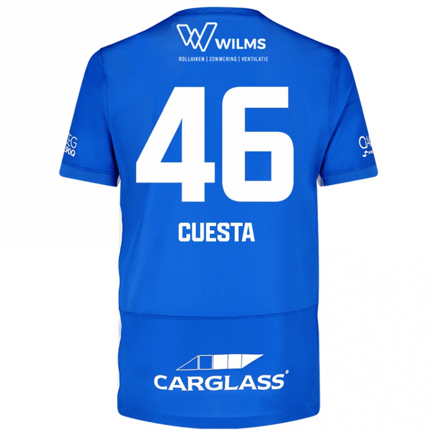 Kids Football Carlos Cuesta #46 Blue Home Jersey 2024/25 T-Shirt Uk