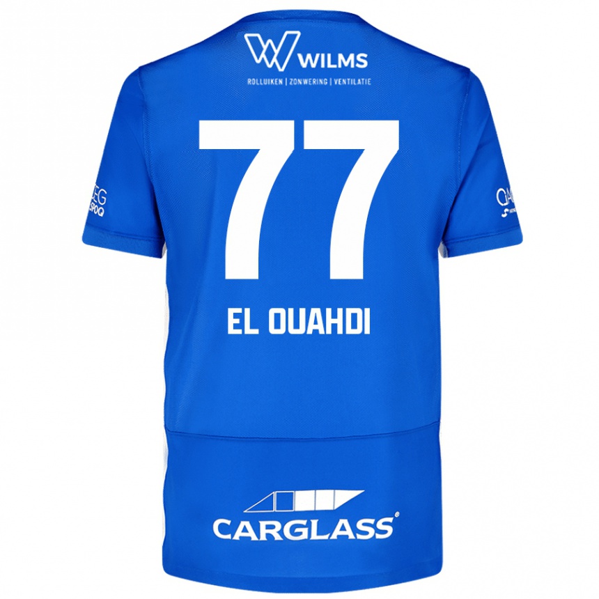 Kids Football Zakaria El Ouahdi #77 Blue Home Jersey 2024/25 T-Shirt Uk