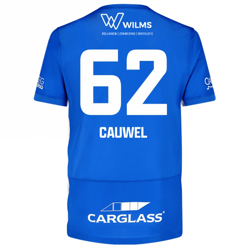 Kids Football Michiel Cauwel #62 Blue Home Jersey 2024/25 T-Shirt Uk