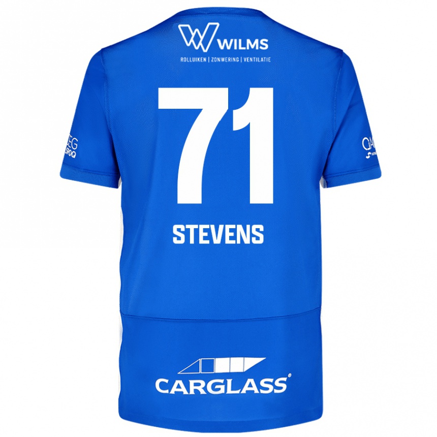 Kids Football Brent Stevens #71 Blue Home Jersey 2024/25 T-Shirt Uk