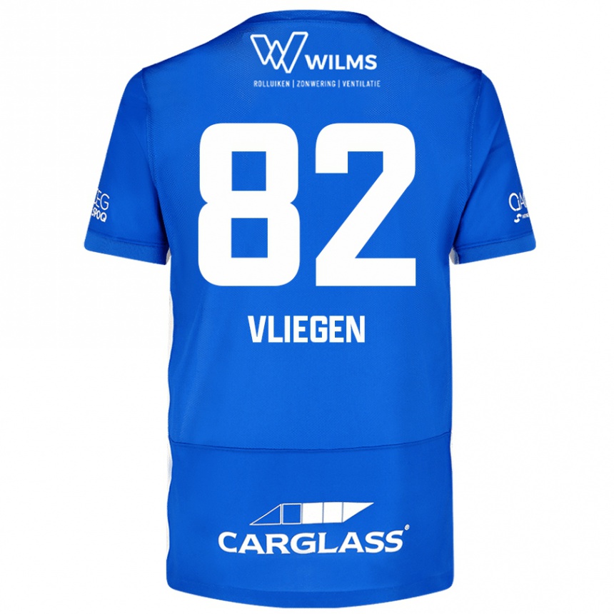 Kids Football Olivier Vliegen #82 Blue Home Jersey 2024/25 T-Shirt Uk