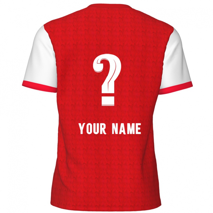 Kids Football Your Name #0 Red White Home Jersey 2024/25 T-Shirt Uk