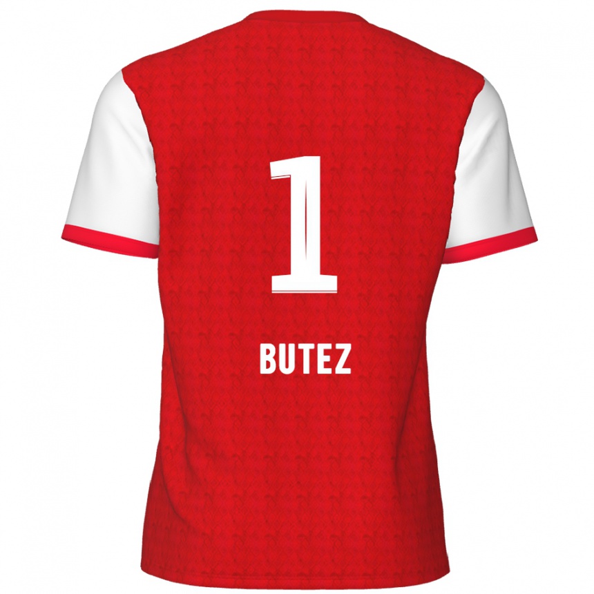 Kids Football Jean Butez #1 Red White Home Jersey 2024/25 T-Shirt Uk