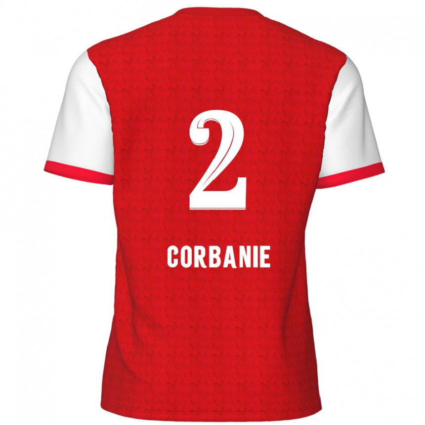 Kids Football Kobe Corbanie #2 Red White Home Jersey 2024/25 T-Shirt Uk