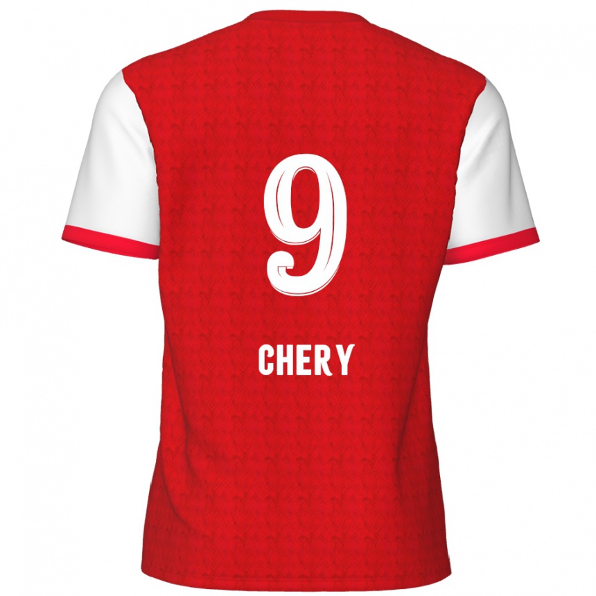 Kids Football Tjaronn Chery #9 Red White Home Jersey 2024/25 T-Shirt Uk