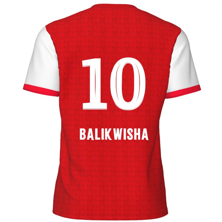 Kids Football Michel-Ange Balikwisha #10 Red White Home Jersey 2024/25 T-Shirt Uk