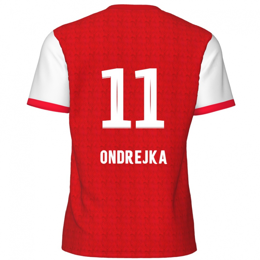 Kids Football Jacob Ondrejka #11 Red White Home Jersey 2024/25 T-Shirt Uk