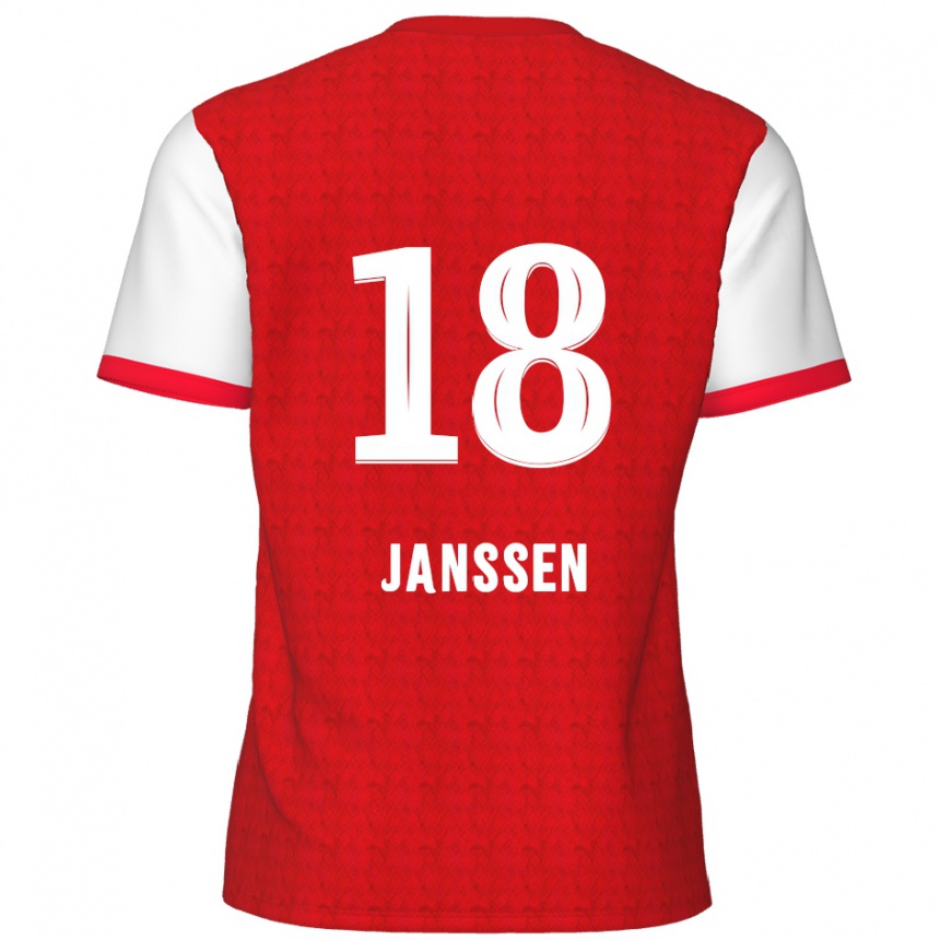 Kids Football Vincent Janssen #18 Red White Home Jersey 2024/25 T-Shirt Uk