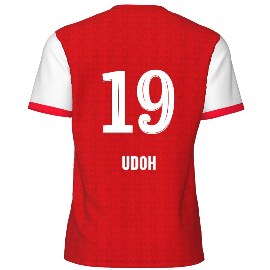 Kids Football Victor Udoh #19 Red White Home Jersey 2024/25 T-Shirt Uk