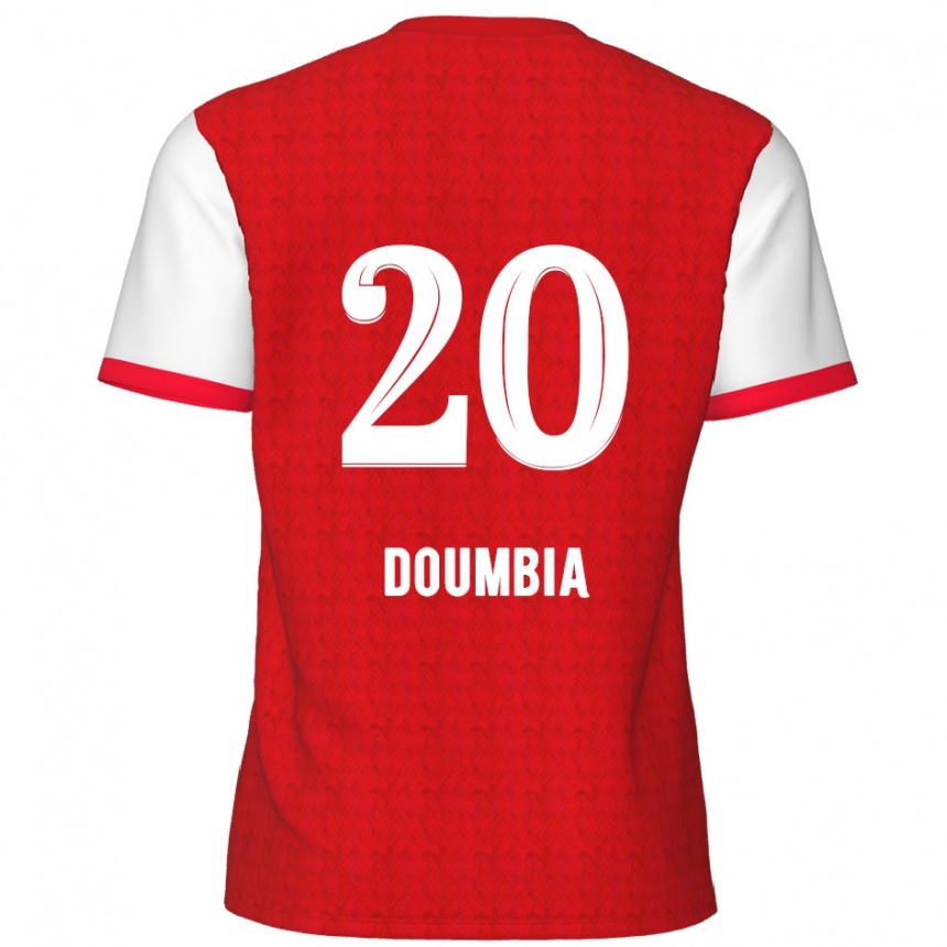 Kids Football Mahamadou Doumbia #20 Red White Home Jersey 2024/25 T-Shirt Uk