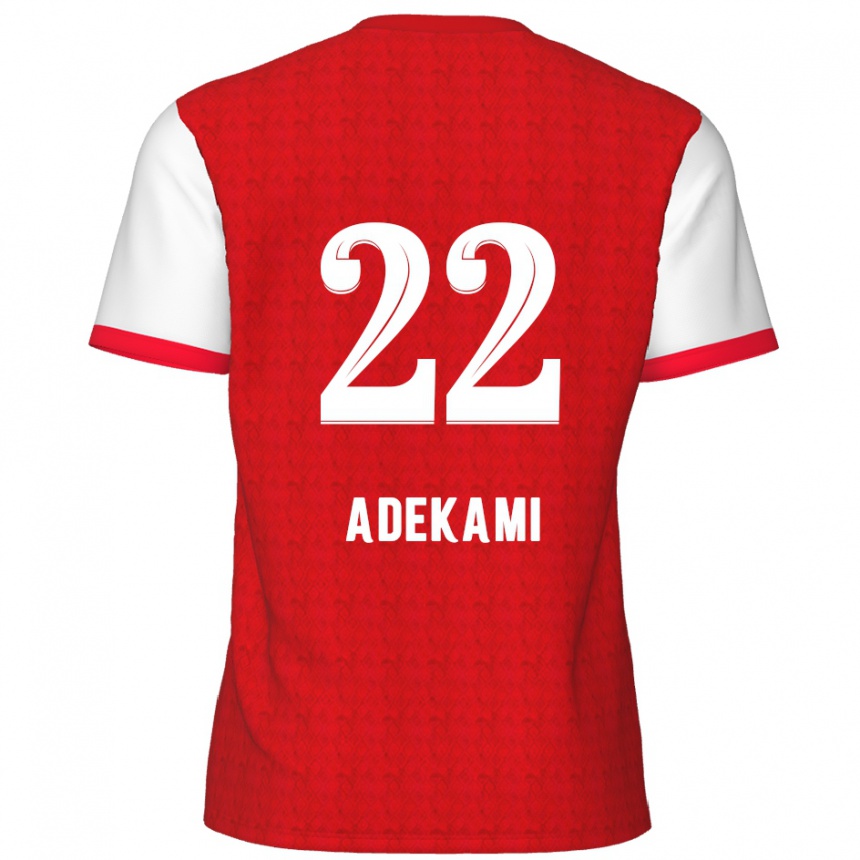 Kids Football Farouck Adekami #22 Red White Home Jersey 2024/25 T-Shirt Uk