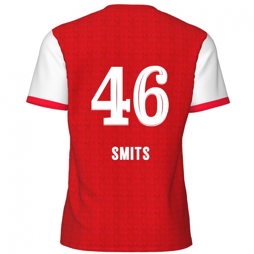 Kids Football Milan Smits #46 Red White Home Jersey 2024/25 T-Shirt Uk