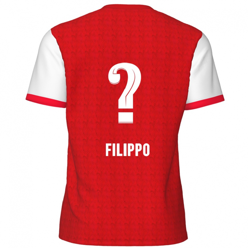 Kids Football Niels Filippo #0 Red White Home Jersey 2024/25 T-Shirt Uk