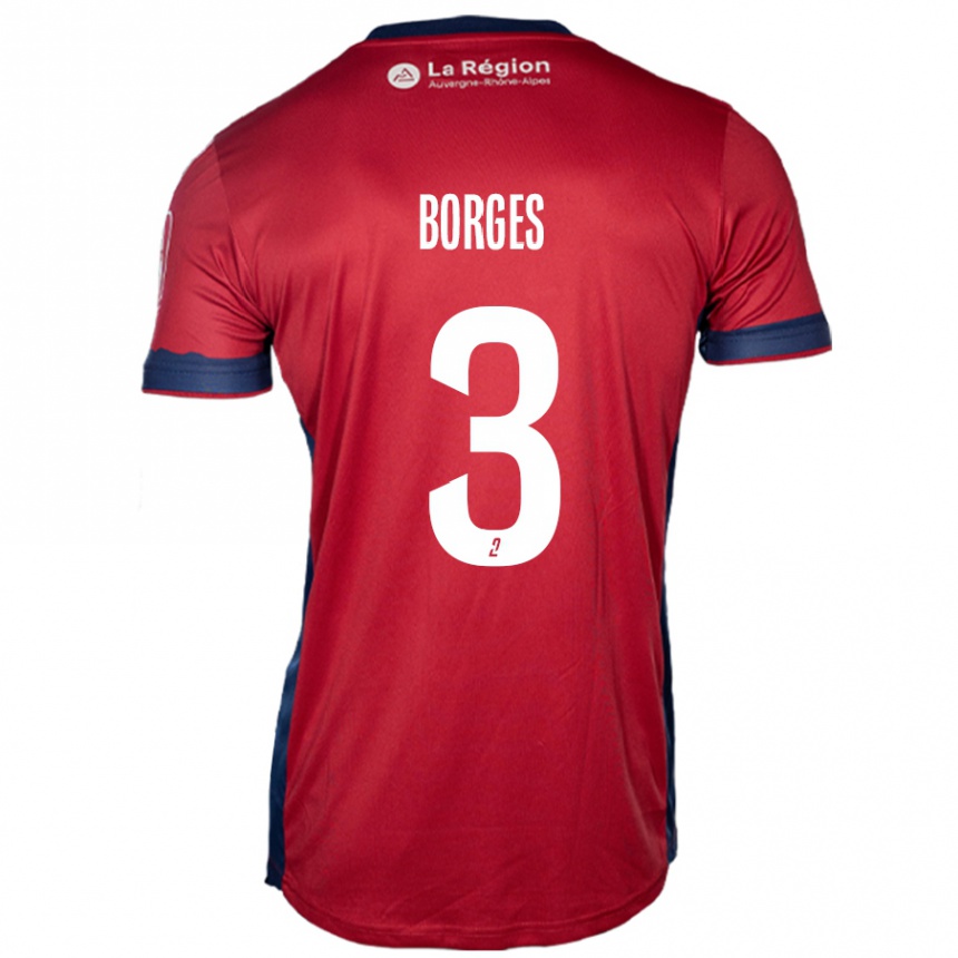 Kids Football Neto Borges #3 Light Burgundy Home Jersey 2024/25 T-Shirt Uk