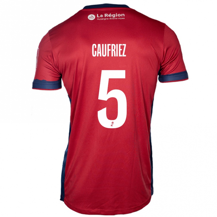 Kids Football Maximiliano Caufriez #5 Light Burgundy Home Jersey 2024/25 T-Shirt Uk