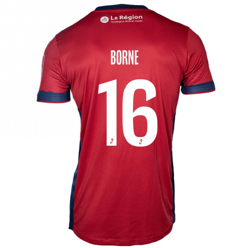 Kids Football Théo Borne #16 Light Burgundy Home Jersey 2024/25 T-Shirt Uk