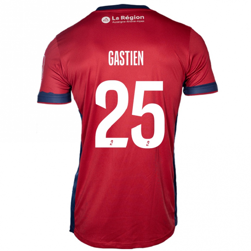 Kids Football Johan Gastien #25 Light Burgundy Home Jersey 2024/25 T-Shirt Uk