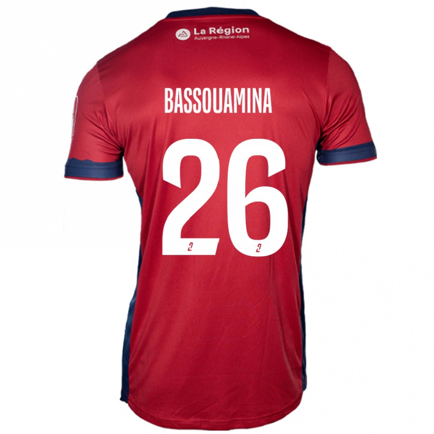 Kids Football Mons Bassouamina #26 Light Burgundy Home Jersey 2024/25 T-Shirt Uk