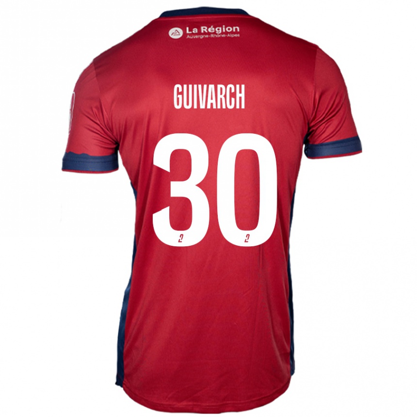 Kids Football Théo Guivarch #30 Light Burgundy Home Jersey 2024/25 T-Shirt Uk