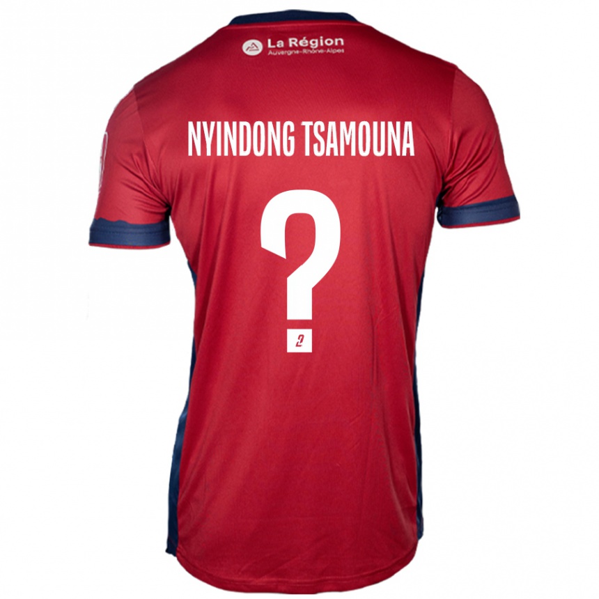 Kids Football Jean Nyindong Tsamouna #0 Light Burgundy Home Jersey 2024/25 T-Shirt Uk