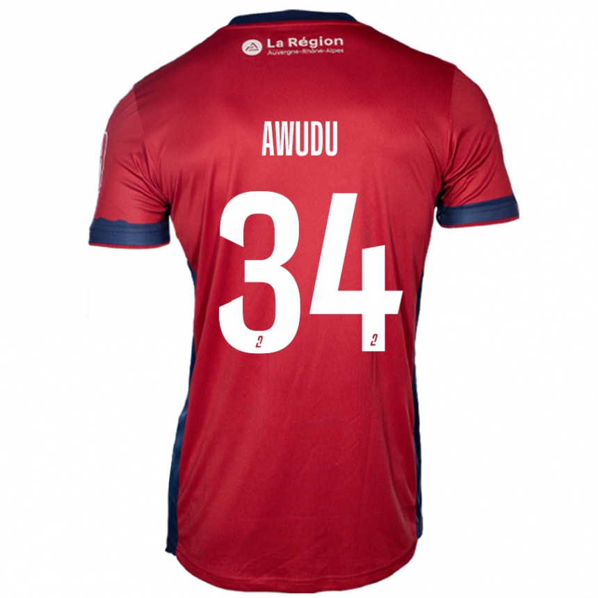 Kids Football Sumaila Awudu #34 Light Burgundy Home Jersey 2024/25 T-Shirt Uk