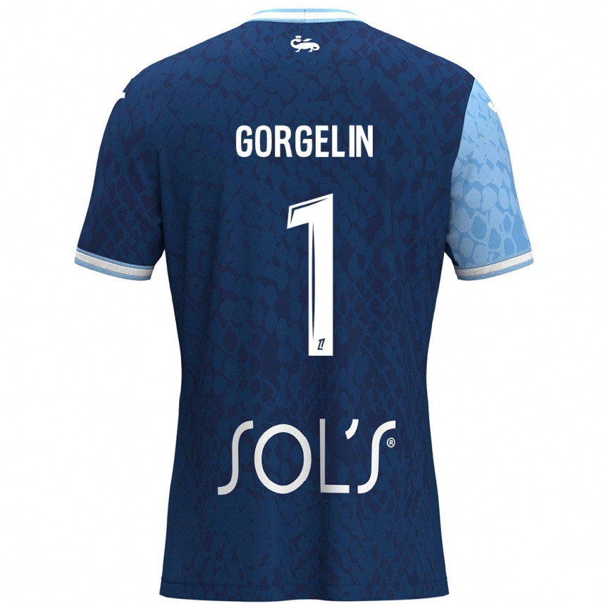 Kids Football Mathieu Gorgelin #1 Sky Blue Dark Blue Home Jersey 2024/25 T-Shirt Uk