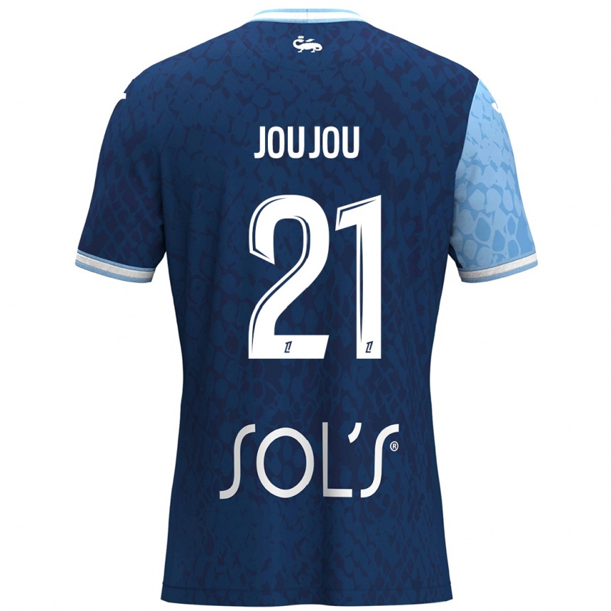 Kids Football Antoine Joujou #21 Sky Blue Dark Blue Home Jersey 2024/25 T-Shirt Uk